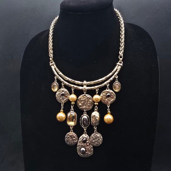 Chico's Jewelry - Chico's Charm Pendant Necklace Bib Style Costume Jewelry